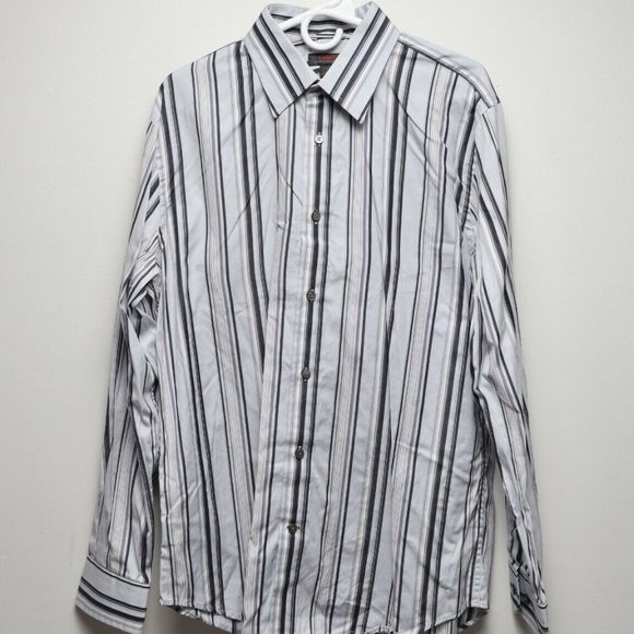 EXPRESS PREMIUM WOVEN CLOTH BUTTON SHIRT LARGE-EUC - Picture 1 of 5